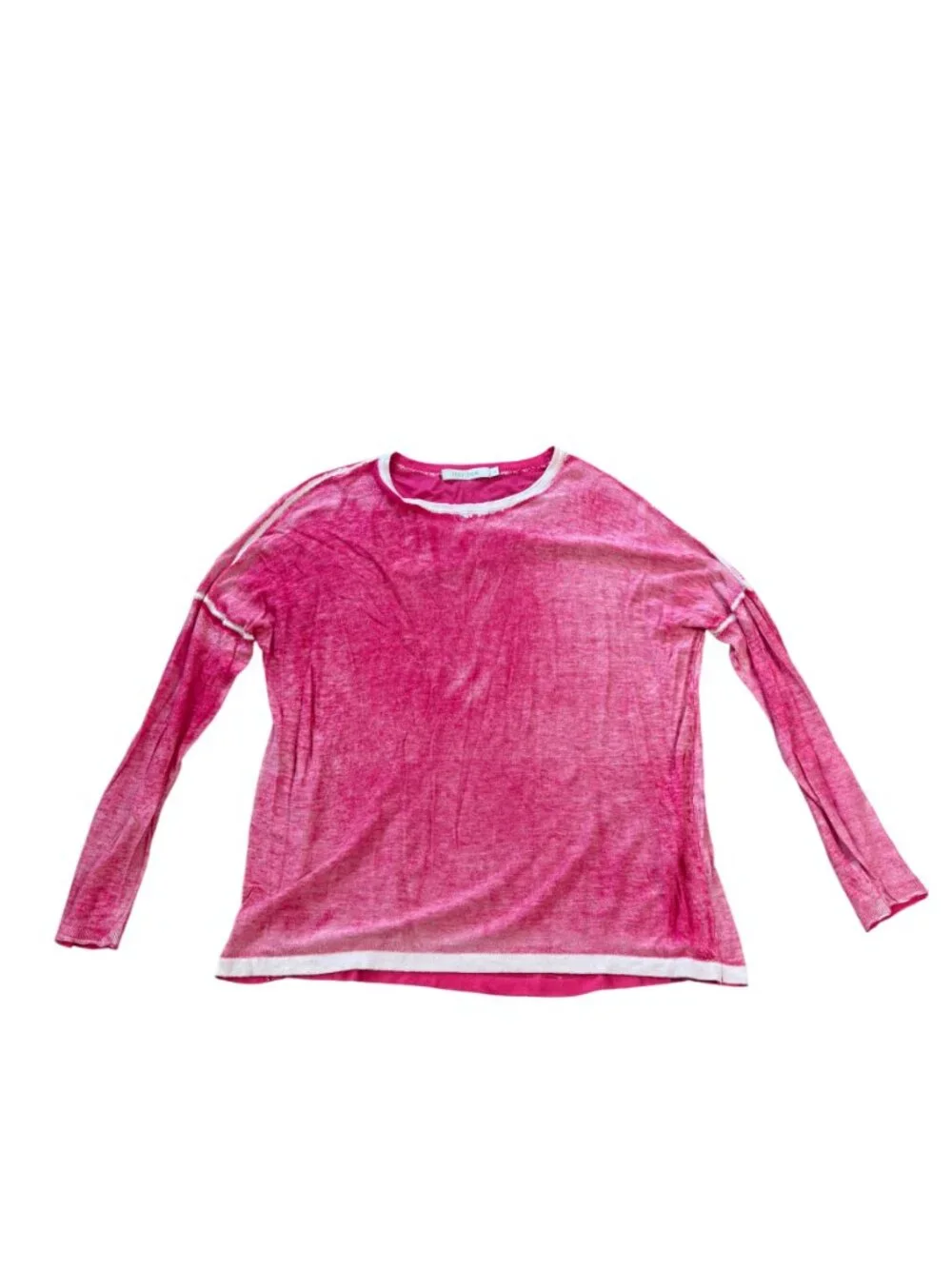 Mersea Saltwash Sweater Tee pink size L large Bamboo Cashmere Long Sleeve
